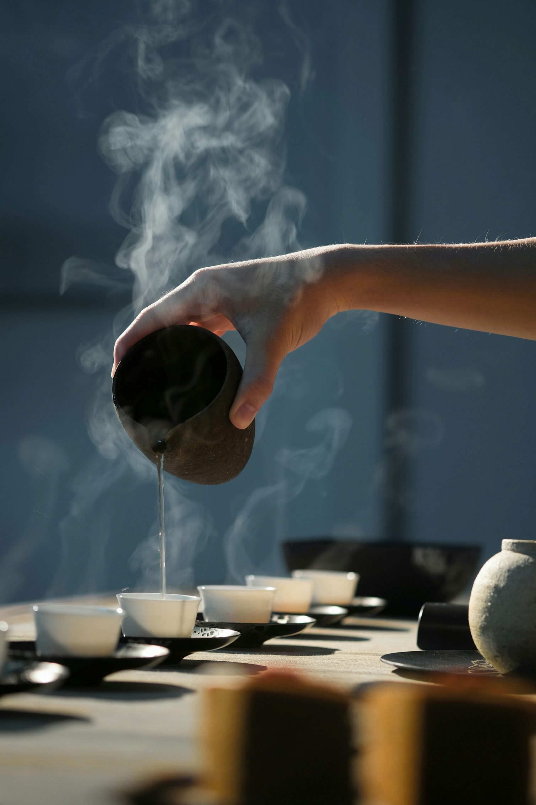 Tea, poured slowly.