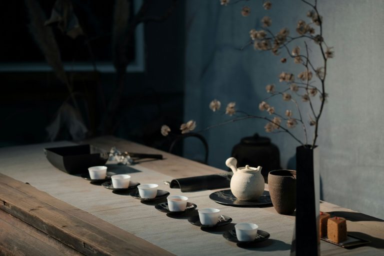 A quiet tea table.