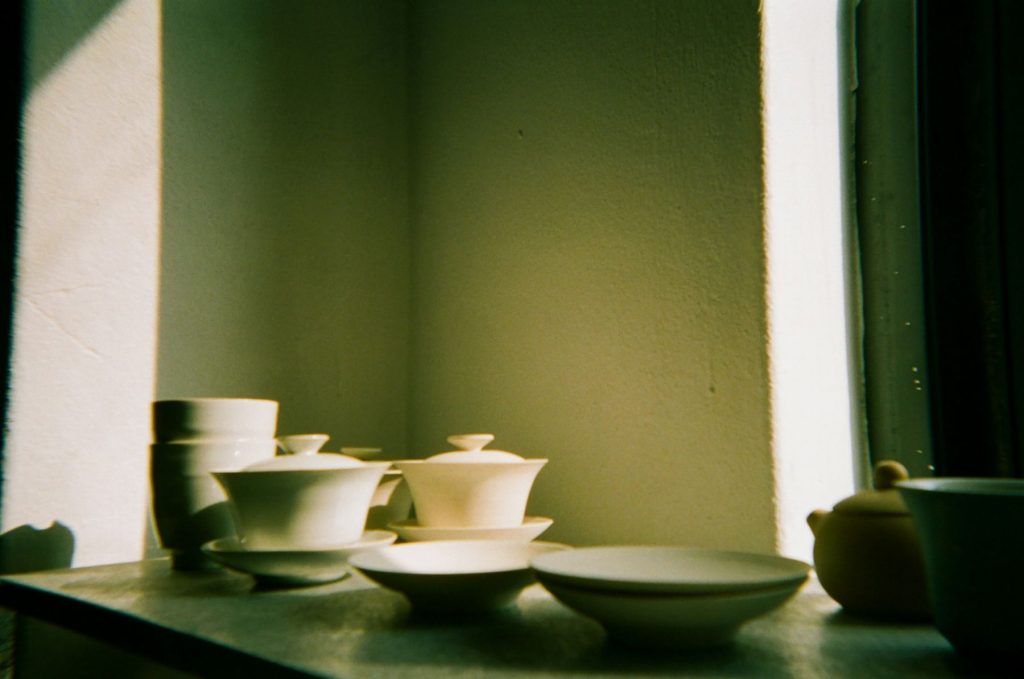 Bowls by a window.