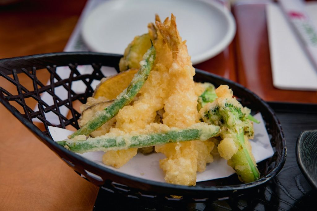 Tempura in a basket.